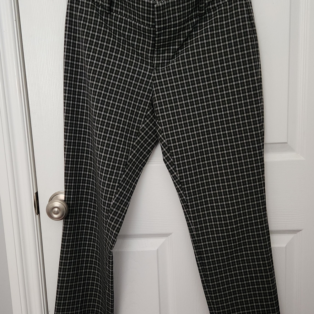 Calvin Klein Women's Black Plaid Dress Pants